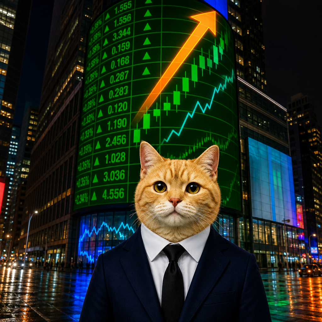 Nascat in front of the NASDAQ MarketSite tower